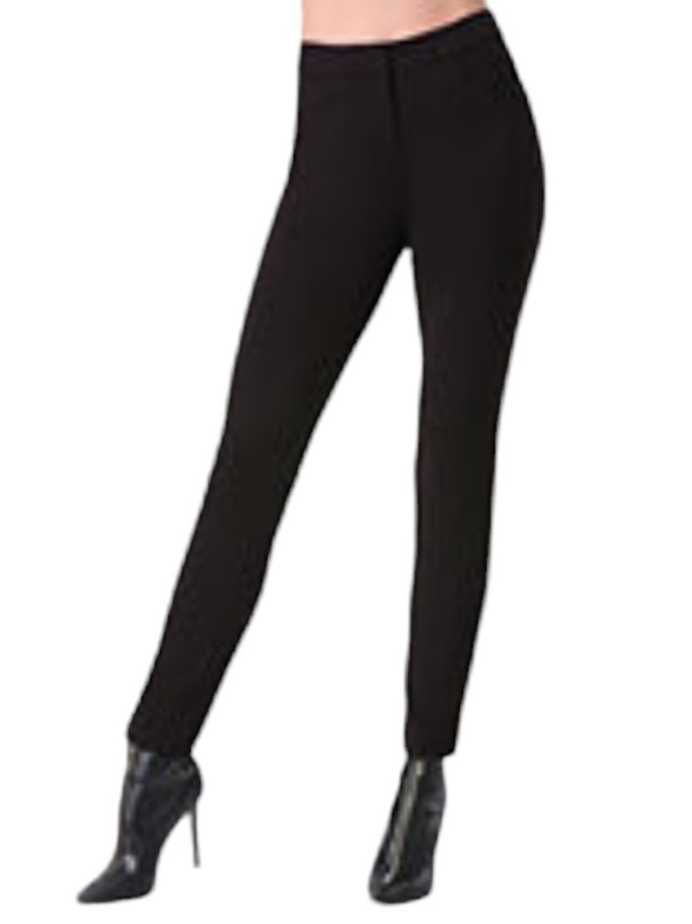 Bebe Black Mid Ruse Pintuck Waist Ponte Skinny Pants Size 6